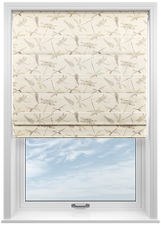 Dragonflies, Natural - Motorised Roman Blind